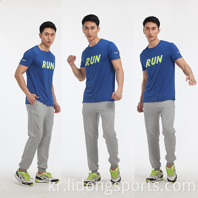 Lidong New Design Sport Wear Mens 체육관 옷 도매 Quick Dry Men Sport 티셔츠